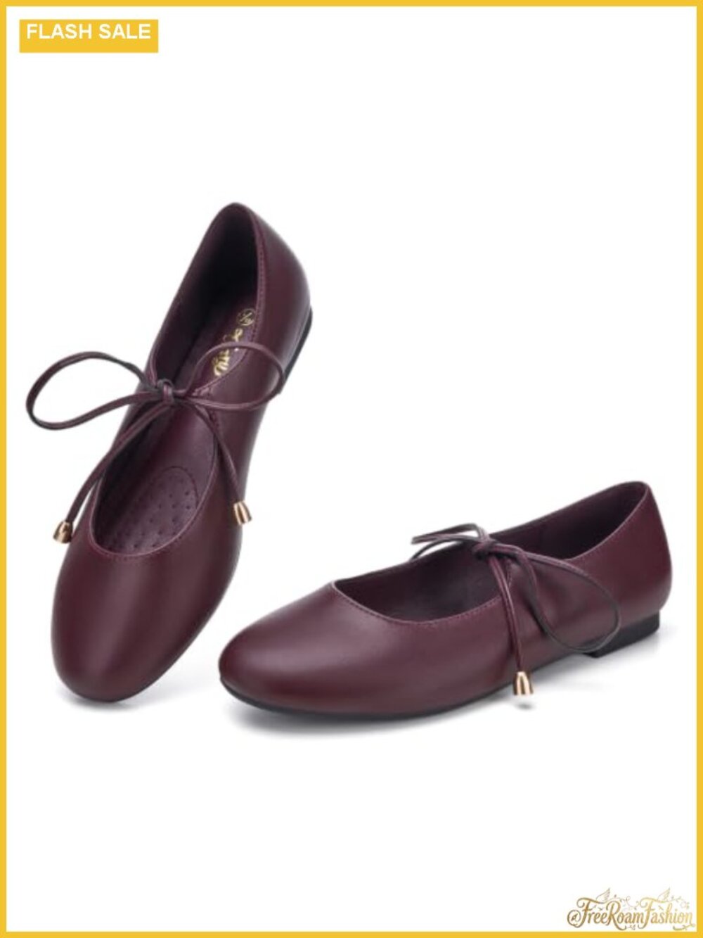 Trary Lace Up Ballet Flats for Women Round Toe Mary Jane Shoes Dressy